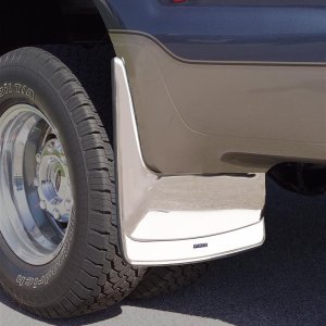 Ford SuperDuty Mud Flaps - Rear - Putco - Form Fitted Stainless Steel - `99-`10