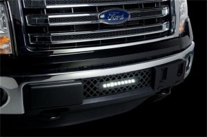 Ford F-150 Bumper Grille Insert - Putco - SS Diamond w/ 10in Luminix Light Bar - Black - `11-`14