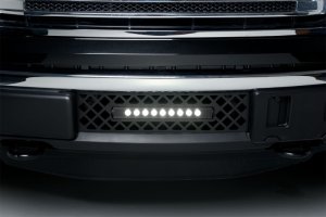 Ford F-150 Bumper Grille Insert - Putco - SS Diamond w/ 10in Luminix Light Bar - Black - `11-`14