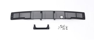 Ford F-150 Bumper Grille Inserts - Putco - Stainless Steel Black Bar Design w/ Heater Plug - Black - `15-`17