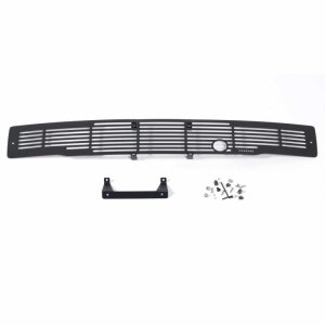 Ford F-150 Bumper Grille Inserts - Putco - Stainless Steel Black Bar Design w/ Heater Plug - Black - `15-`17