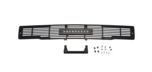 Ford F-150 Bumper Grille Inserts - Putco - SS Black Bar Design w/10in Luminix Light Bar - Black - `15-`17