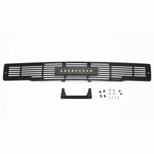 Ford F-150 Bumper Grille Inserts - Putco - SS Black Bar Design w/10in Luminix Light Bar - Black - `15-`17