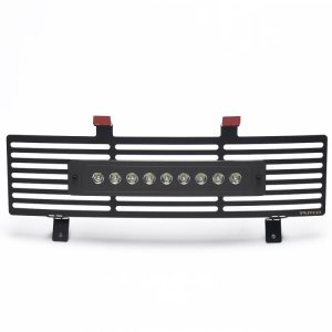 Ford F350 Bumper Grille Inserts - Putco - SS Black Bar Design w/ 10in Luminix Light Bar - Black - `11-`16