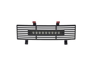 Ford F350 Bumper Grille Inserts - Putco - SS Black Bar Design w/ 10in Luminix Light Bar - Black - `11-`16