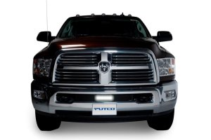 Dodge Ram 3500 Bumper Grille Inserts - Putco - Bar Style w/ 10in Luminix Light Bar - Black - `11-`19