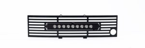 Ford F-150 Bumper Grille Insert - Putco - SS Black Bar with 10in Luminix Light Bar - Black - `11-`14