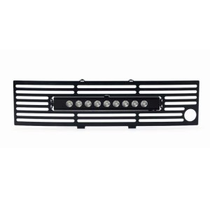 Ford F-150 Bumper Grille Insert - Putco - SS Black Bar with 10in Luminix Light Bar - Black - `11-`14