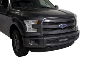 Ford F-150 Bumper Grille Insert - Putco - Punch Design w/ 10in Luminix Light Bar - Black - `15-`17