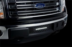 Ford F-150 Bumper Grille Insert - Putco - SS Black Punch w/ 10in Luminix Light Bar - Black - `11-`14