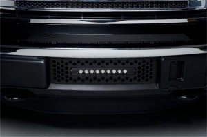 Ford F-150 Bumper Grille Insert - Putco - SS Black Punch w/ 10in Luminix Light Bar - Black - `11-`14