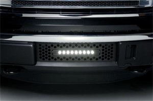 Ford F-150 Bumper Grille Insert - Putco - SS Black Punch w/ 10in Luminix Light Bar - Black - `11-`14