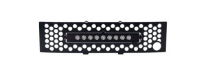 Ford F-150 Bumper Grille Insert - Putco - SS Black Punch w/ 10in Luminix Light Bar - Black - `11-`14