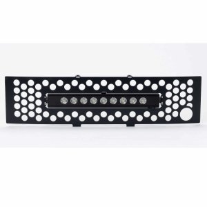 Ford F-150 Bumper Grille Insert - Putco - SS Black Punch w/ 10in Luminix Light Bar - Black - `11-`14