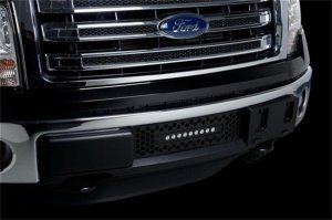 Ford F-150 Bumper Grille Insert - Putco - SS Black Punch w/ 10in Luminix Light Bar - Black - `11-`14