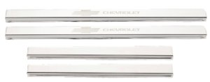 Chevrolet Silverado Door Sills - Putco - Bow Tie Etching - Stainless Steel - `19-`26