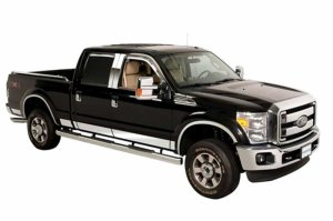 Ford F250 Rocker Panels - Putco - Premium Stainless Steel - Polished Stainless Steel - `11-`16