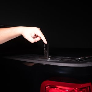 Chevrolet Silverado 1500 Push-Up Tie Handle - Driver side rear - Putco - Retractable Stake Pocket Handle - black - `14-`18