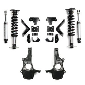 Chevrolet Silverado 1500 Lowering Spindles - QA1 - Single Adjustable Pro-Coil + Rear Shocks - `19-`26