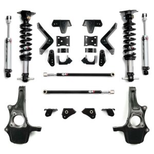 Chevrolet Silverado 1500 Coilover Suspension Kit - Front + Rear - QA1 - Double Adjustable Shocks + Traction Bars - `19-`26
