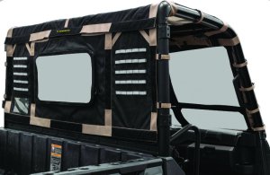 Polaris Ranger Soft Rear Window - QuadBoss - Soft - Black - `15-`19