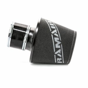 Air Filter - Ramair - Foam Cone, Aluminum Base, 100mm OD Neck, Silicone Coupler - Black