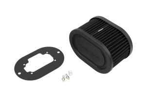 Carburetor Air Filter Baseplate - Ramair - RS-Series Pleated, 100mm, Black Powder Coated - Black