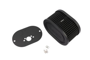 Carburetor Air Filter Baseplate - Ramair - RS-Series Pleated, 100mm Height, SU HS2 1.25in, 32mm Offset - Black