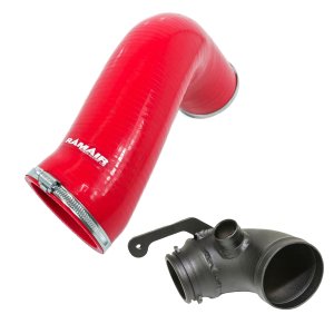 Audi S3 Intake Hose + Turbo Inlet Elbow - Ramair - Silicone Intake Pipe + Oversize Turbo Inlet Elbow - Red - 2.0L TFSI (EA888)