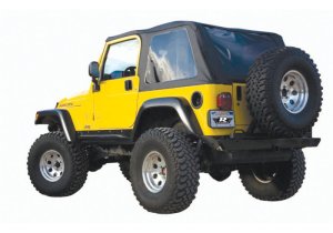 Jeep Wrangler Frameless Soft Top - Rampage - Frameless - Black Diamond - `97-`06