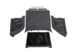 Jeep Wrangler Frameless Soft Top - Rampage - Frameless Soft Top Kit Sailcloth - Black Diamond - `97-`06