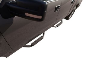 Jeep Wrangler Side Bar - Rampage - Slimline, Drop Step, Textured Black Powder Coat - Black - `97-`06