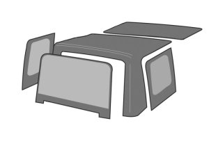 Jeep Wrangler Replacement Soft Top - Rampage - Replacement Plus, Premium Factory Soft Top System - Black Diamond - `97-`06