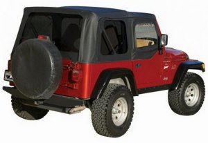 Jeep Wrangler Replacement Soft Top - Rampage - OEM Replacement - Black Denim - `97-`06