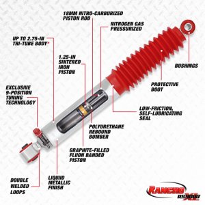 Ford Excursion Suspension Shock Absorber - Rear - Rancho - RS9000XL - `00-`05 Ford Excursion Suspension Shock Absorber - Rear - Rancho - RS9000XL - `00-`05