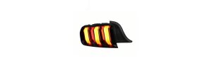 Ford Mustang LED Taillights - Raxiom - Euro Style - Gloss Black Housing, Red Lens - `15-`23