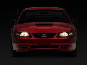 Ford Mustang LED Headlights - Raxiom - Axial Series OEM Style - Black Housing, Smoked Lens - `99-`04