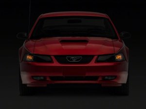 Ford Mustang LED Headlights - Raxiom - Axial Series OEM Style - Black Housing, Smoked Lens - `99-`04