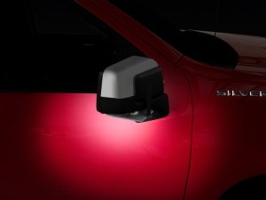 Chevrolet Silverado 1500 Side Mirrors with LED Puddle Lights - Raxiom - Axial Series - Black - `19-`23