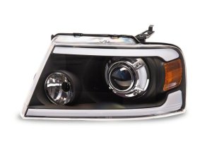 Ford F-150 LED Headlights - Raxiom - Axial Series Projector with LED Bar - Black - `04-`08 Ford F-150 LED Headlights - Raxiom - Axial Series Projector with LED Bar - Black - `04-`08