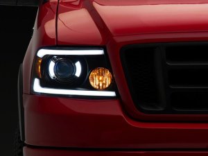 Ford F-150 LED Headlights - Raxiom - Axial Series Projector with LED Bar - Black - `04-`08 Ford F-150 LED Headlights - Raxiom - Axial Series Projector with LED Bar - Black - `04-`08