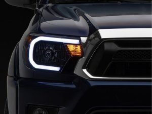 Toyota Tacoma LED Headlights - Raxiom - Axial Series with Seq LED Bar - Black - `12-`15
