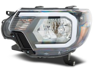 Toyota Tacoma LED Headlights - Raxiom - Axial Series with Seq LED Bar - Black - `12-`15