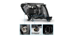 Toyota Tacoma LED Headlights - Raxiom - Axial Series Switchback Proj - Chrome - `05-`11