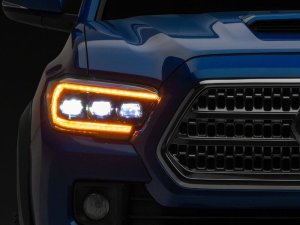 Toyota Tacoma LED Headlights - Raxiom - CXR Series V2 - Black Housing, Clear Lens - `16-`23