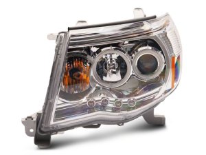 Toyota Tacoma LED Headlights - Raxiom - Halo Projector, Chrome Housing, Clear Lens - Super White - `05-`09
