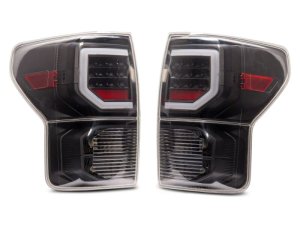 Toyota Tundra LED Taillights - Rear - Raxiom - Axial Series Dual C-Shape - Black Housing- Clear Lens - `07-`13