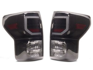 Toyota Tundra LED Taillights - Raxiom - Axial Series Dual C-Shape - Black Housing, Smoked Lens - `07-`13