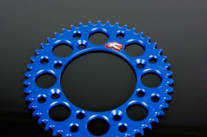 Yamaha YZ85 Rear Sprocket - Renthal - Grooved, 428-52P Teeth - Blue - `02-`17