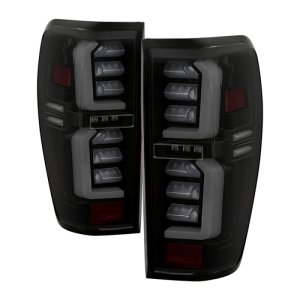 GMC Sierra LED Tail Lights - Rear - SPYDER - Incandescent Bulb Model - Black Smoke - `19-`20
